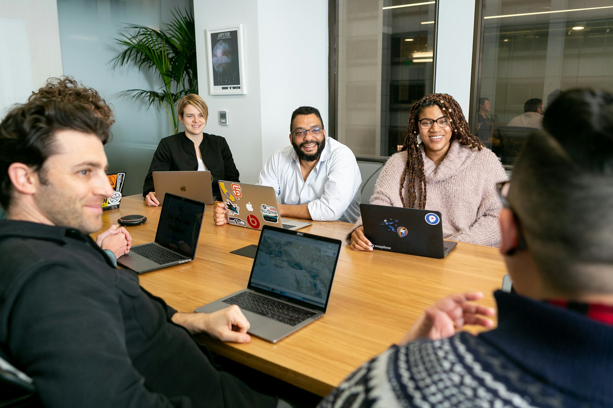 A legal team reviewing a matter together